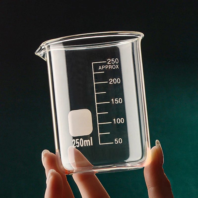 50/100/150/250/500/1000 ml Hohe Borosilikatglas Messbecher Klare Skala Tasse Labor becher Küche Backen Messbecher