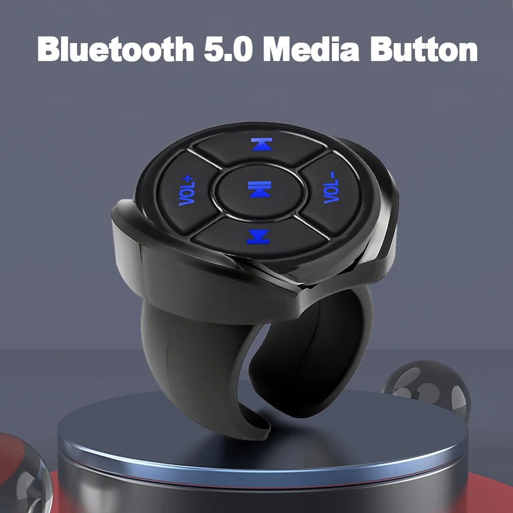 Drahtlose Bluetooth 5.0 Fernbedienung Media Button Auto Motorrad Fahrrad Lenkrad Musik Spielen für IOS Android Telefon Tablet