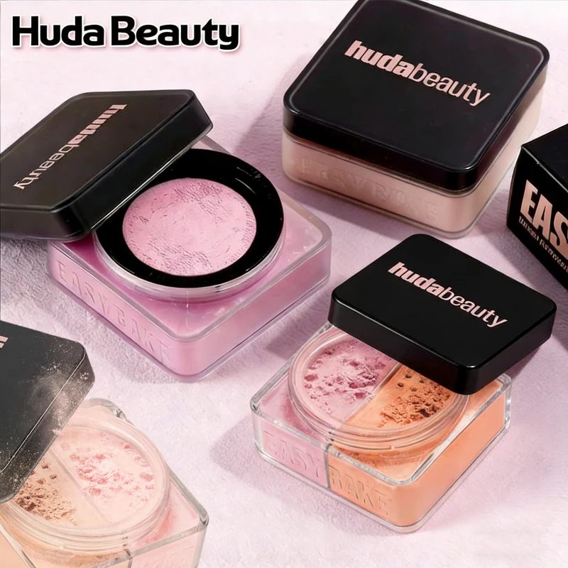 Huda Beauty Loses Puder, Gebackenes Fixierpuder, Langanhaltende Ölkontrolle, Formelles Make-up-Puder, Mattierendes Wasserfestes Aufhellendes Concealer-Puder für das Gesicht