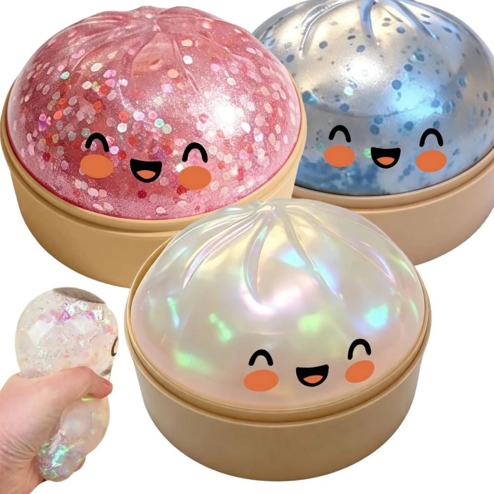 Premium Squishy Dampfbrötchen-Dumpling-Spielzeug, langsam aufsteigender Glitzer-Stressball, dehnbares Entspannungs-Fidget-Spielzeug, Schreibtisch- und Reisegeschenk ?