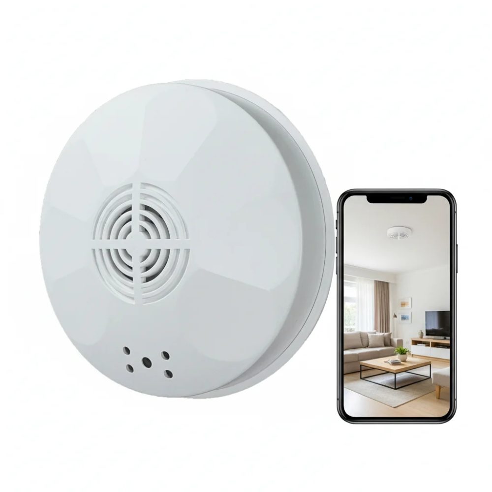 Mini-Sicherheitskamera 1080P HD, WLAN-Fernüberwachung, Bewegungserkennung & Aufnahme, Deckenmontage für Heim/Büro/Hotel Innenbereich
