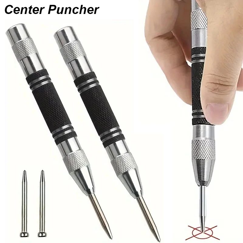 Auto Center Puncher Lochmarker Holz Metall Stahl Federlast Kerner Bohrer Locator Heavy Duty Punch Zimmerei Automatisches Handwerkzeug