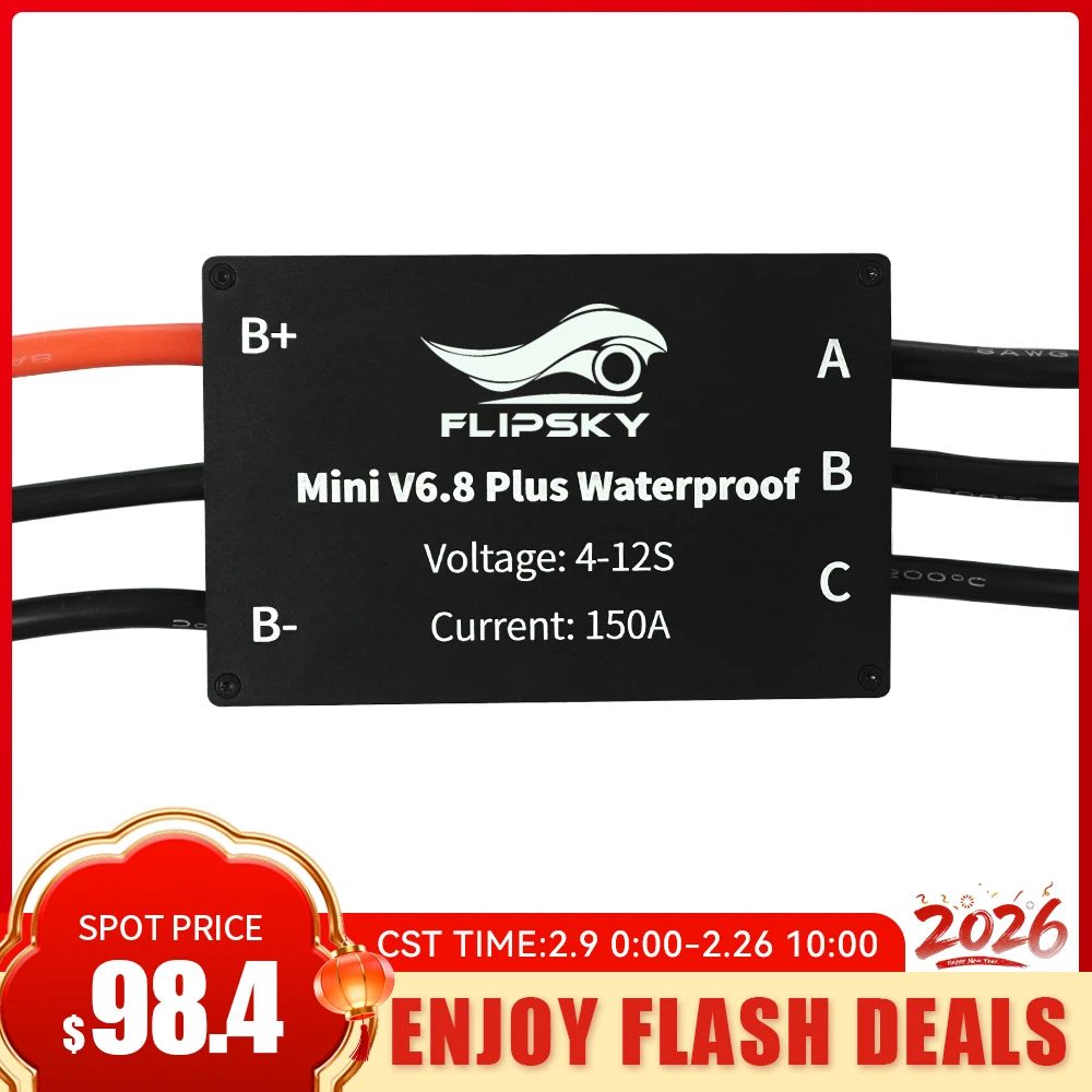 Blitzangebote Flipsky IP68 Wasserdichter ESC Elektronischer Geschwindigkeitsregler Mini FSESC6.8 Plus Basierend auf VESC6 150A für Efoil Ejet / Boot