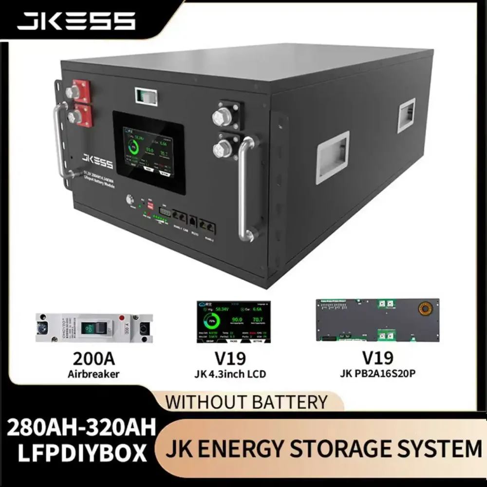 EU-Lagerbestand JKBMS ESS DIY Batteriebox Lifepo4 51,2V 314AH 16KW Mit JK Wechselrichter BMS PB2A16S20P für Heimenergiespeicher Steuerfrei
