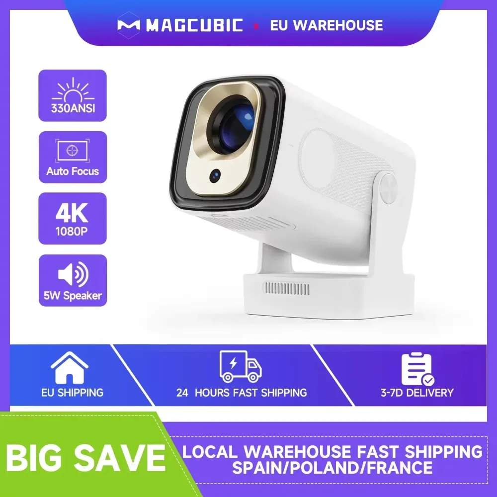 Magcubic HY310 Android 11-Projektor 4K Native 1080P Autofokus Native 330ANSI Dual Wifi BT5.4 Air Mouse Voice Home Outdoor Movie