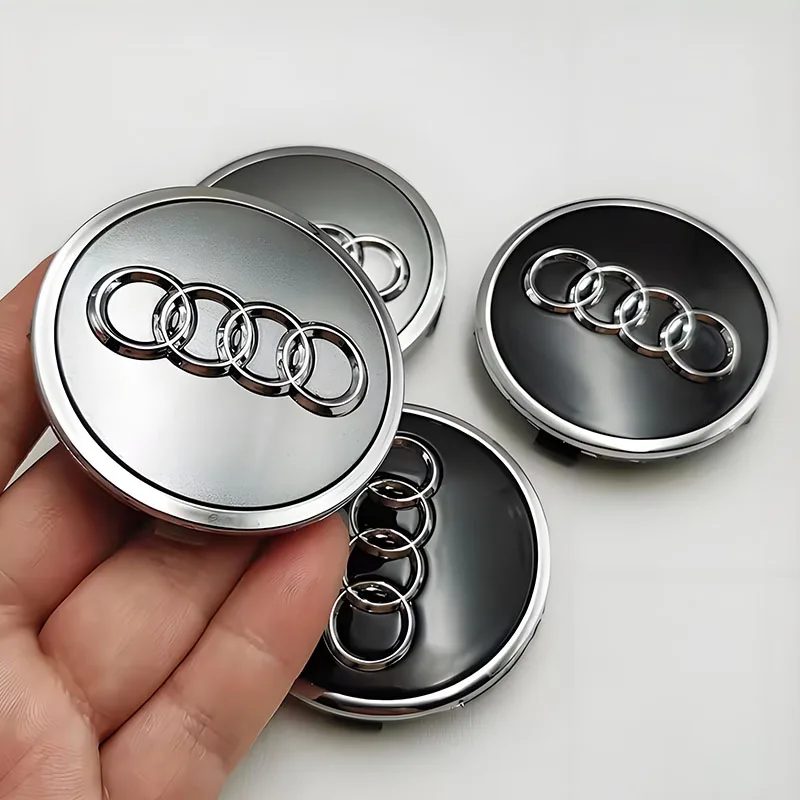 4er-Set für Audi A3 A4 A5 A6 A7 A8 S4 S6 A1 A2 Q5 ? Passende 60mm 61mm 68mm 69mm Radnabenkappen-Ersatzabzeichen