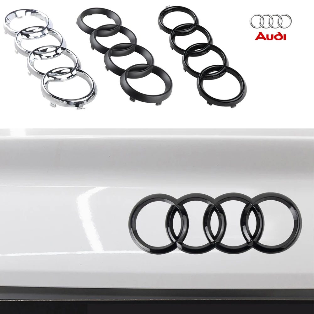 ABS für Audi Sline A3 8P 8L 8V A4 B8 B6 B7 B9 A6 C6 C7 S5 A7 A5 Q5 Q3 TT A1 Q7 Auto Logo Abzeichen Auto Frontgrill Hinten Stamm 4Ring