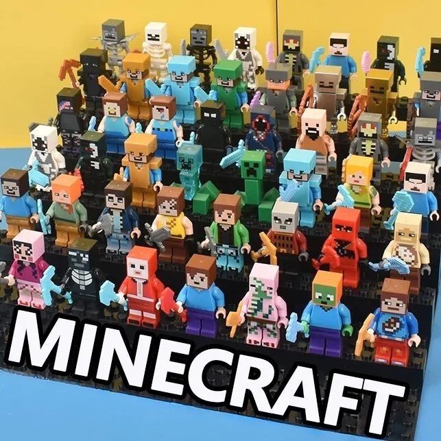 8 teile/los Minecrafte Creeper Kleine Bausteine EnderDragon DIY Steve Cube Skeleton Pferd Figuren Mini Baustein Für Kinder