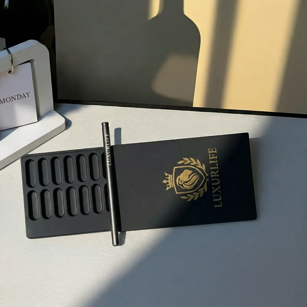 2er-Pack Schnupftabakdosen ? 9-Fächer mit Metallrohr, Kronen-Emblem, Schnupftabak-Set