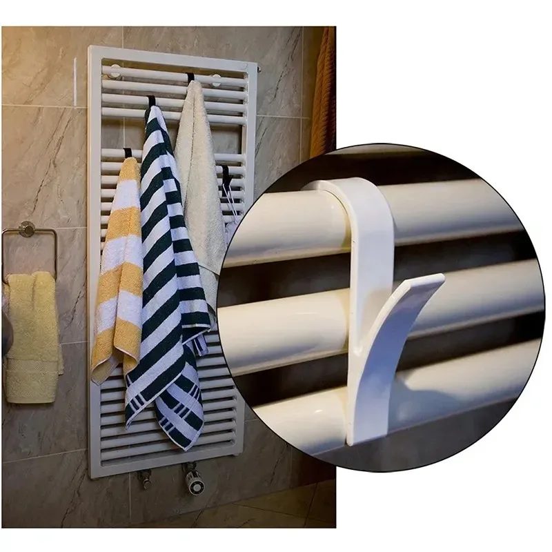 Küche Badezimmer Kleiderbügel Clips Lagerung Racks Weiß Klar Aufhänger Beheizte Handtuch Heizkörper Schiene Kleidung Schal Aufhänger Haken Halter