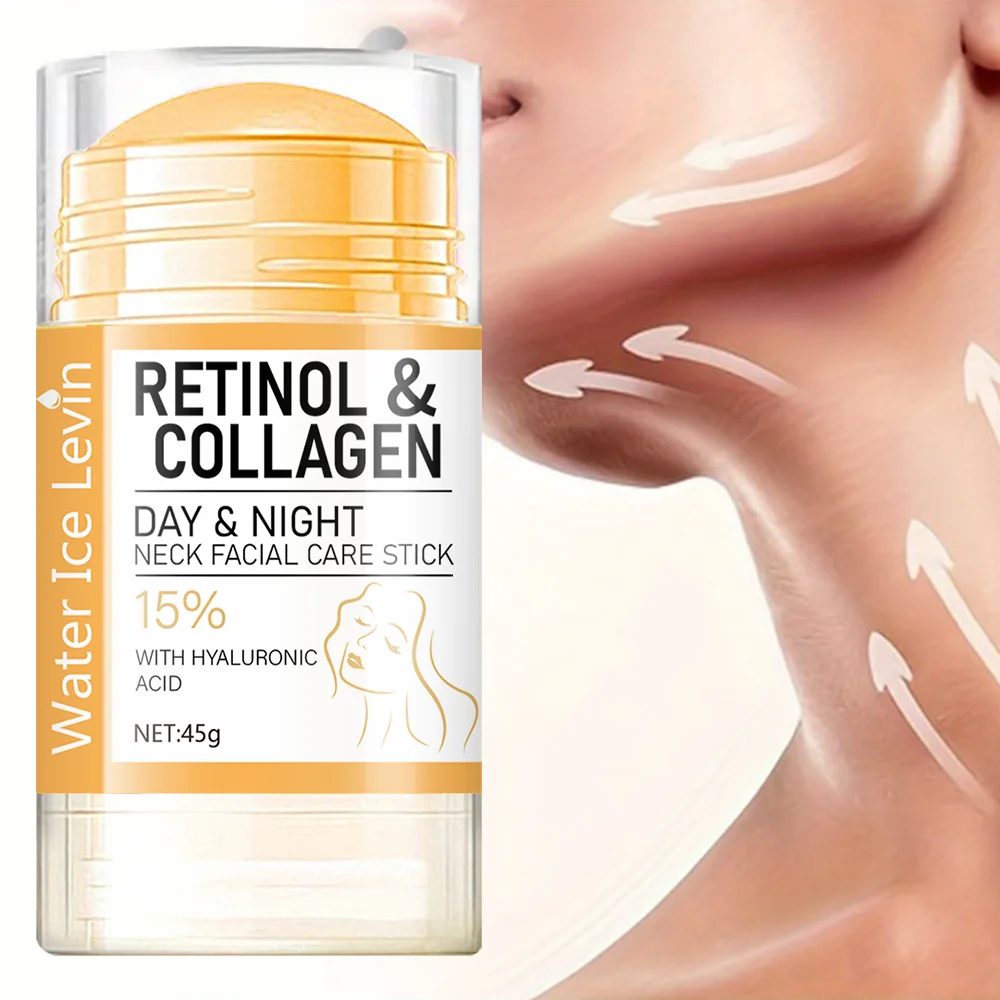 45g Retinol und Kollagen Tag- und Nacht-Halscreme-Stick, Hydratisierend und Feuchtigkeitsspendend, Nicht Fettig, Einfach Anzuwenden, Leicht Absorbierbar, Sanft und Nicht Reizend, Tief Eindringend!