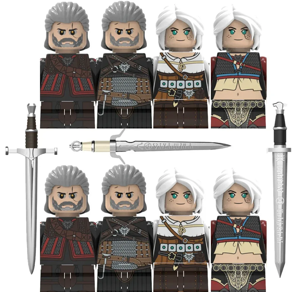 The Witcher FT24-27 Geralt Bausteine für Spielzeuggeschenke Red Dead Redemption Bauklötze DIY Mini-Actionfiguren für Weihnachtsgeschenke