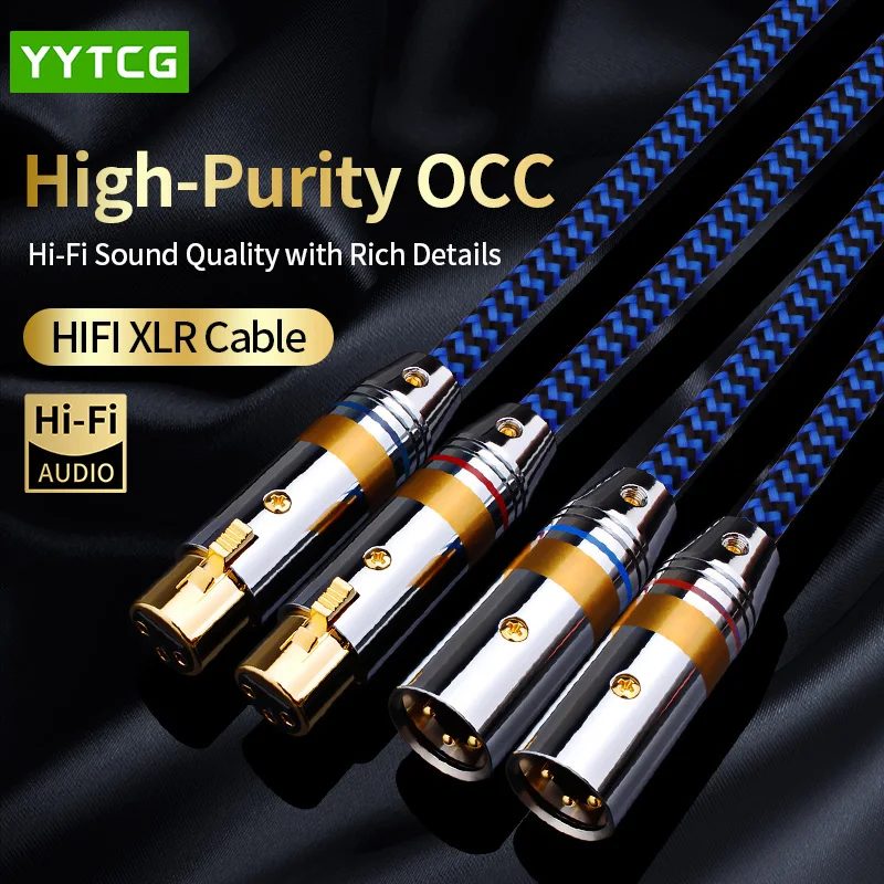 Hifi XLR Audiokabel 6N OCC 3 Pin Hochleistungs-2XLR Buchse auf Stecker Kabel für CD-Player Leistungsverstärker Mischpult