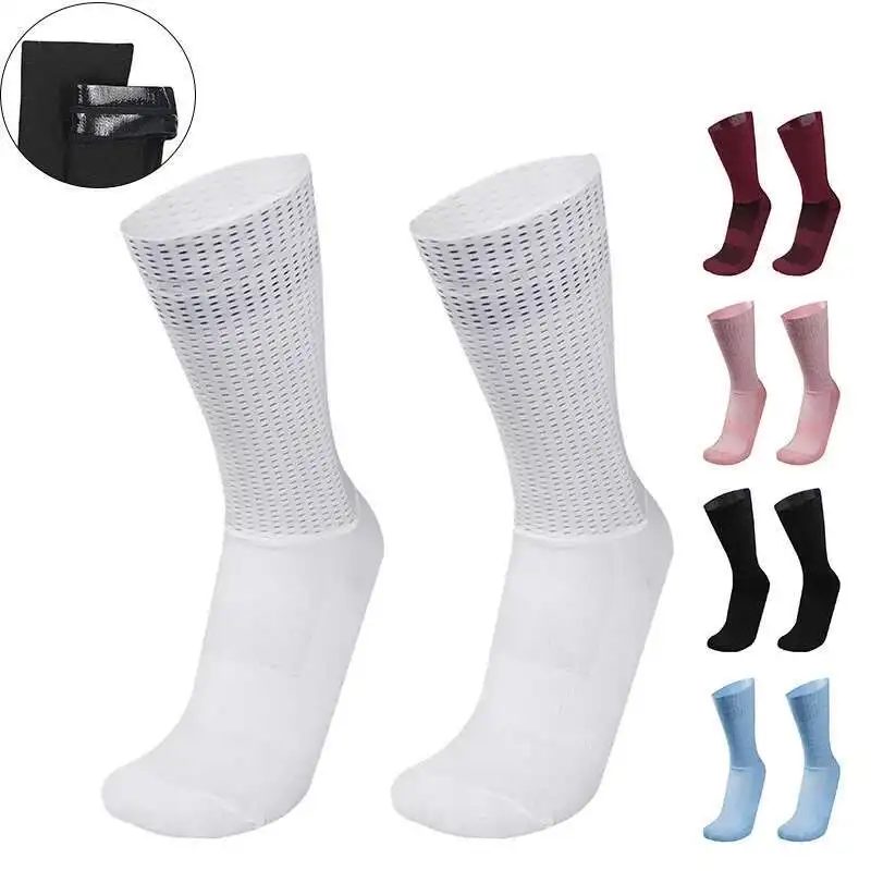 Aero Silica Neue Gel Sommer Socken Bike Team Nicht-slip Radfahren Atmungsaktive Pro Racing Sport Socken Männer Frauen Calcetines Ciclismo