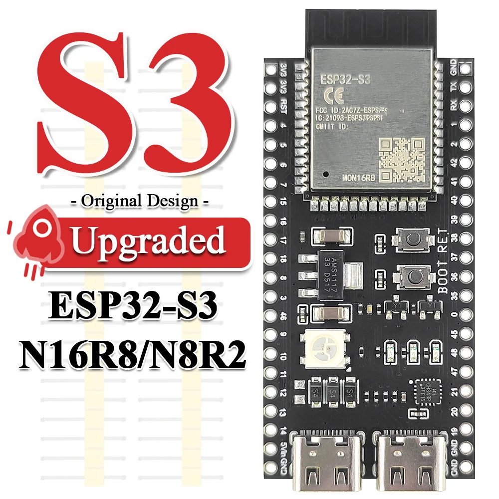 ESP32-S3 Entwicklungsboard 2,4G WLAN-Modul für Arduino ESP IDF ESP32-S3 N8R2 N16R8 44-Pin Typ-C 8M PSRAM ESP32S3