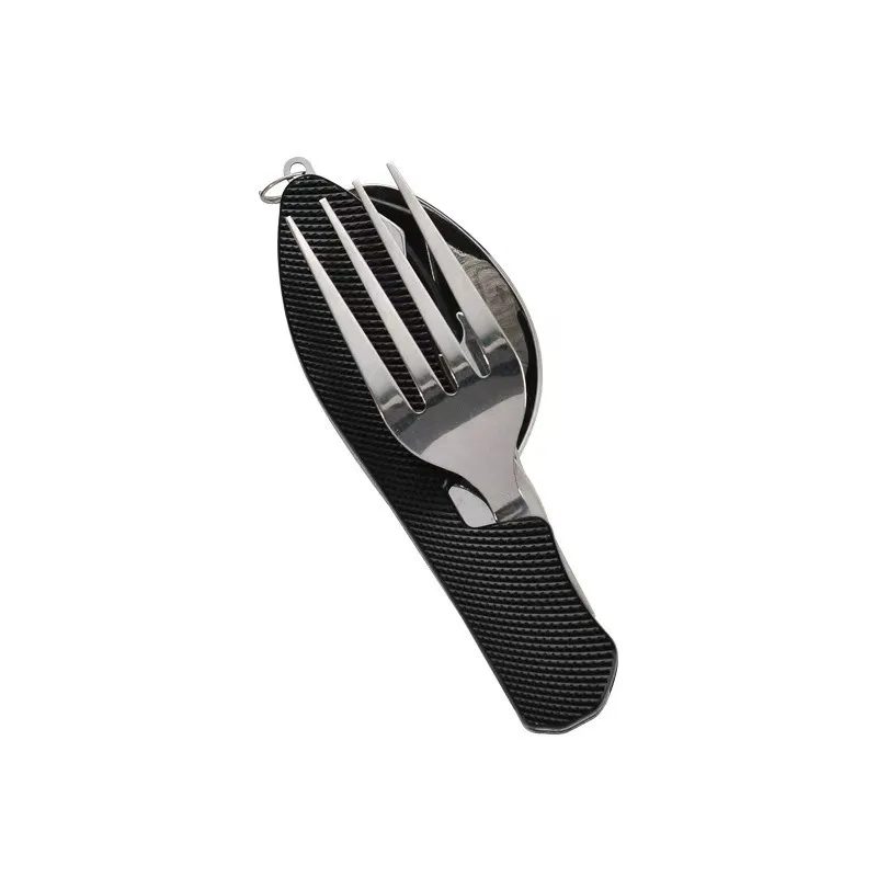 Faltbares Camping-Besteckset Multifunktionales Messer-Gabel-Löffel-Kombi aus Edelstahl Outdoor-Picknick-Besteck für Camping und Picknick