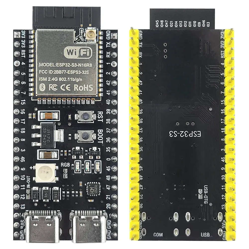NEUES ESP32-S3 Entwicklungsboard mit 2,4G WLAN BT Modul für AI IOT DIY ESP32-S3WROOM1 N16R8 MCU 44Pin Type-C 8M PSRAM