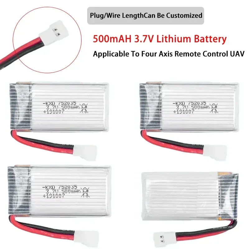 RC-Flugzeug-Ersatzbatterien 3,7V 500mAh 250mAh 160mAh Wiederaufladbare Lithium-Ionen-Batterien für RC SU57 Mige530 FX620 FX820 F22
