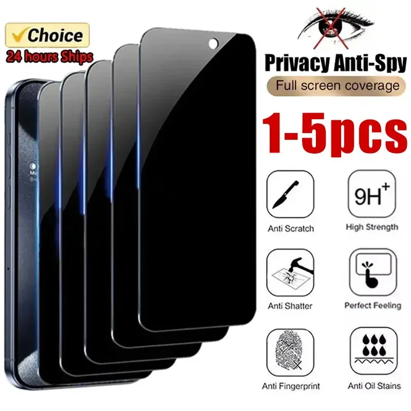 1-5Pcs Volle Abdeckung Privatsphäre Screen Protector Für iPhone 16 15 13 11 14Pro Max Anti Spy gehärtetem Glas Für iPhone X XS Max XR