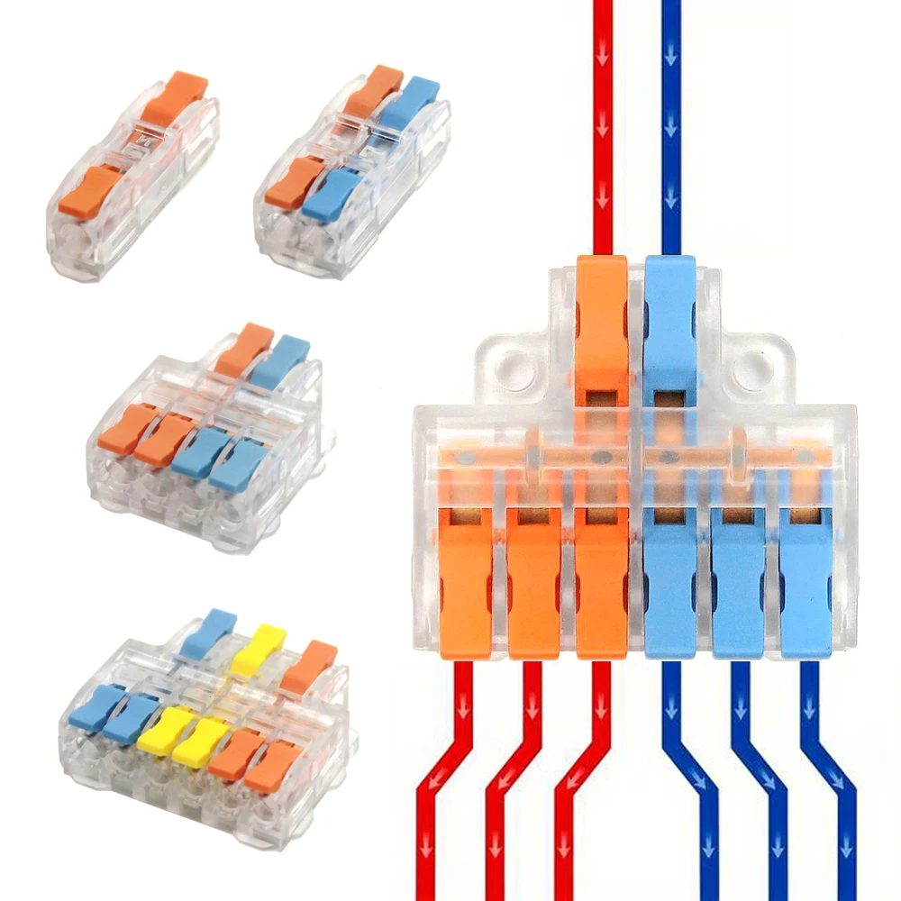 10/50 PCS Mini Schnelle Verdrahtung Anschlüsse Universal Compact Hebel Crimp Splitter Elektrische Leiter Push-in Hause Terminal Block