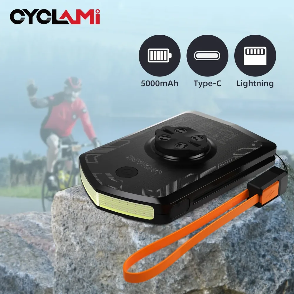 CYCLAMI RVL01 Fahrrad-Frontlicht, IPX6, wasserdicht, Fahrradscheinwerfer, Typ-C-Aufladung, für XOSS IGS Computer-Lichter, Aufladen