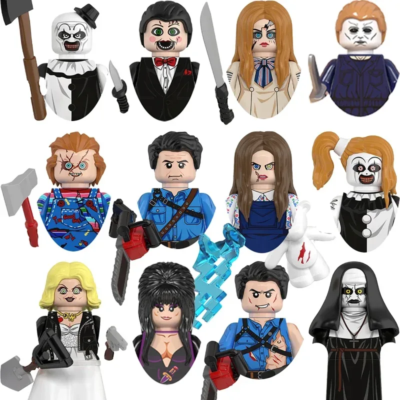 Halloween Neue Bausteine Terrifier Death Megan Minifiguren Spielzeugsteine Geschenke für Kinder und Erwachsene