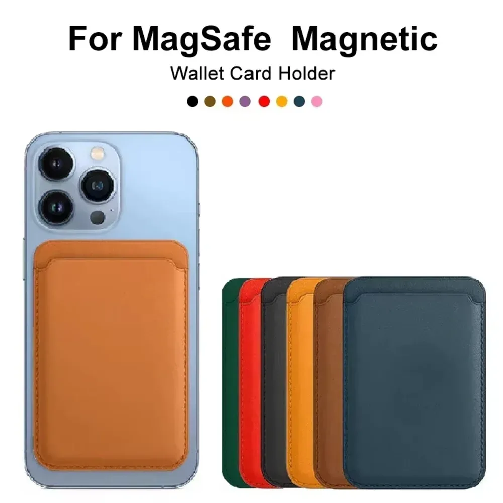 Magnetischer Kartenhalter aus Leder PU-Kartenhülle Ausweiskartenhalter Handy-Rückseitenaufkleber-Tasche für Magsafe iPhone 17 Kartenhalter-Abdeckung