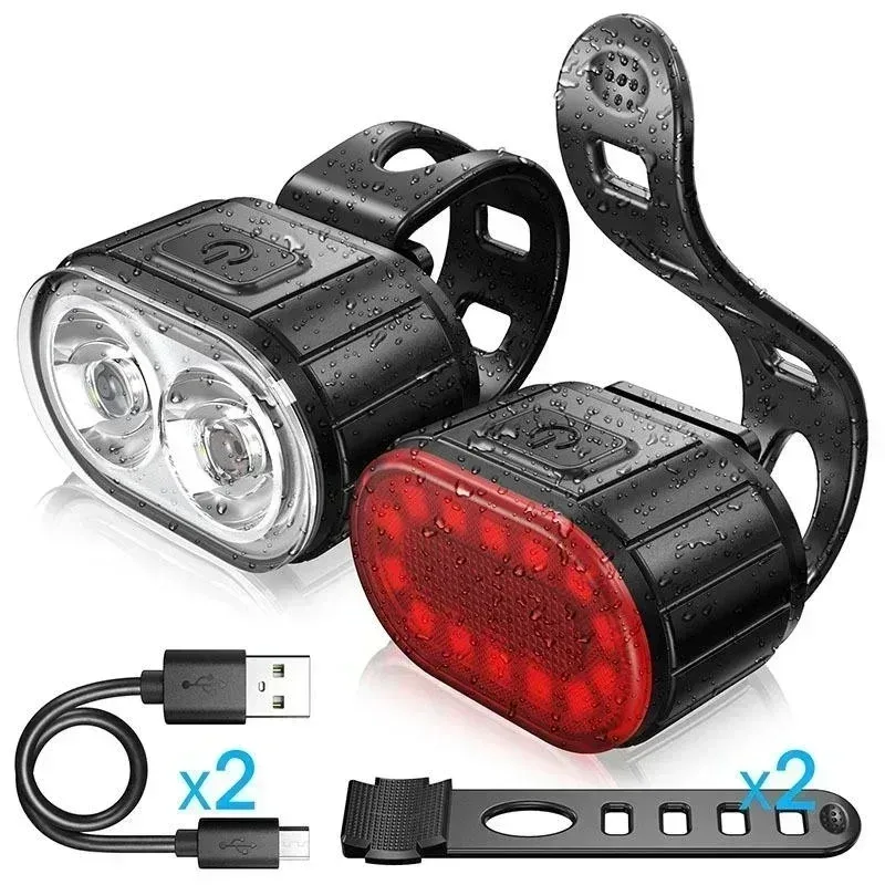 BUCKLOS Fahrrad Licht Set Wiederaufladbare Rücklicht Vordere Lampe Wasserdicht Reiten Scheinwerfer USB MTB Rücklicht Led 1PC Radfahren Teile
