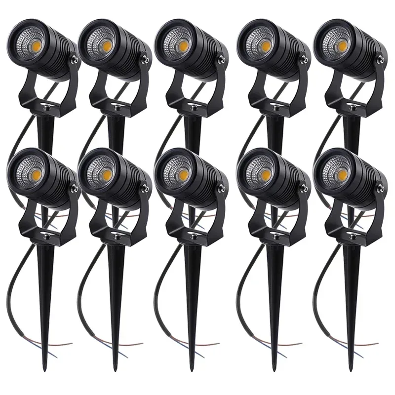 10PCS LED Garten Lichter Outdoor LED Wasserdichte Rasen Lampe 220V110V 5W7W Landschaft Spike Birne IP65 Led Licht garten Pfad Strahler