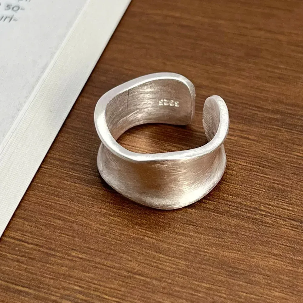 Ringe aus 925er-Sterlingsilber für Damen und Herren, modisch, handgefertigt, breiter Ring, Paar, minimalistischer Party-Schmuck, Geschenk, verhindert Allergien