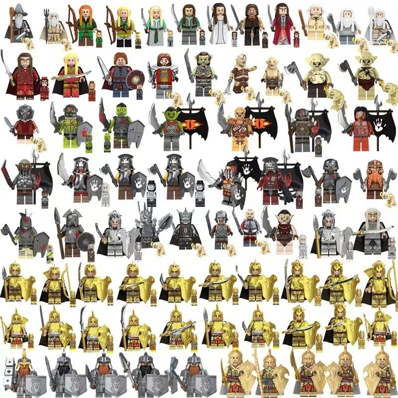 Mini Herr der Ringe Actionfiguren Bausteine Ringwraiths Orks Legion Elfenkönig Prinz Ritter Zwerg Zauberer Filmfiguren Bausteine
