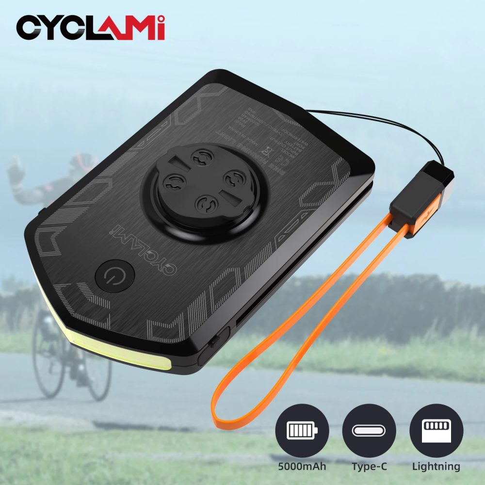 CYCLAMI Fahrrad Licht Radfahren Smart Scheinwerfer Typ-C Lade Front Lampe Für XOSS Garmin IGS Computer Lichter Aufladen