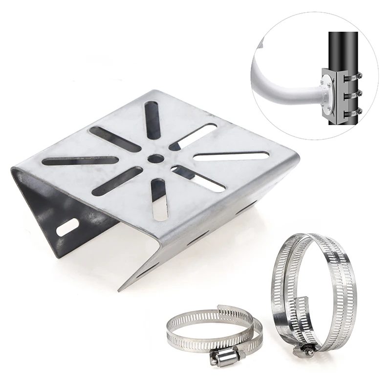 1 Set für die Überwachung von Außenmasten, universelle Adapterplatte, 100/200 mm langer Bügel mit Kamerahalterung aus Edelstahl