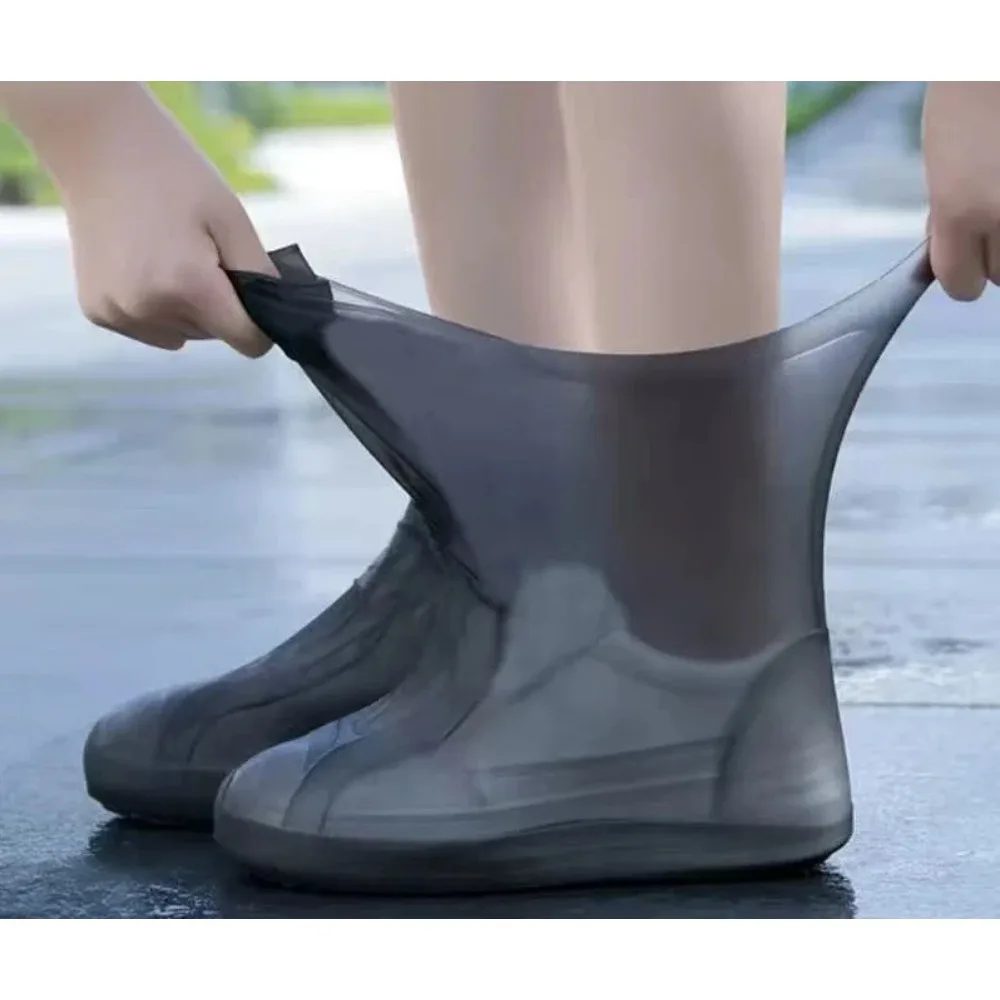 1 Paar wasserdichte Latex-Schuhüberzüge, lippenresistente Gummi-Regenstiefel, Regenbekleidung, Überschuhe, Zubehör für regnerische Tage im Freien