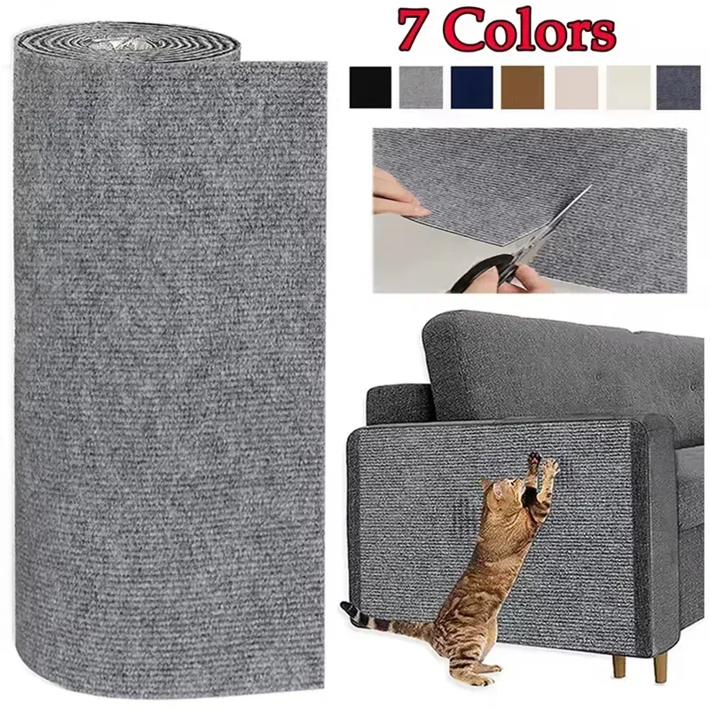 7-Farben-Kratzer für Katzen, Sofabezug, Katzenkratzer, Brettschutz, zuschneidbar, selbstklebender Teppich, DIY-Kratzmatte für Katzen