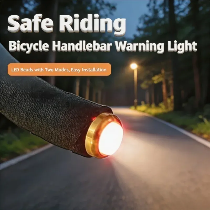 Fahrrad-Lenker-Endlicht LED-Lenker-Endstopfen Warnleuchte Blinker Sicherheitslicht Aluminiumlegierung Fahrradlicht für Straßen- und MTB-Fahrräder
