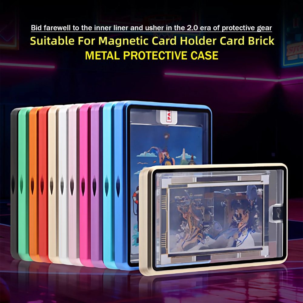 Aluminiumlegierung Karten-Displaybox Aufbewahrungsschutz Metallrahmen-Box für 35PT/130PT Magnetische Sammelkarten-Halter Sport-Spielkarten