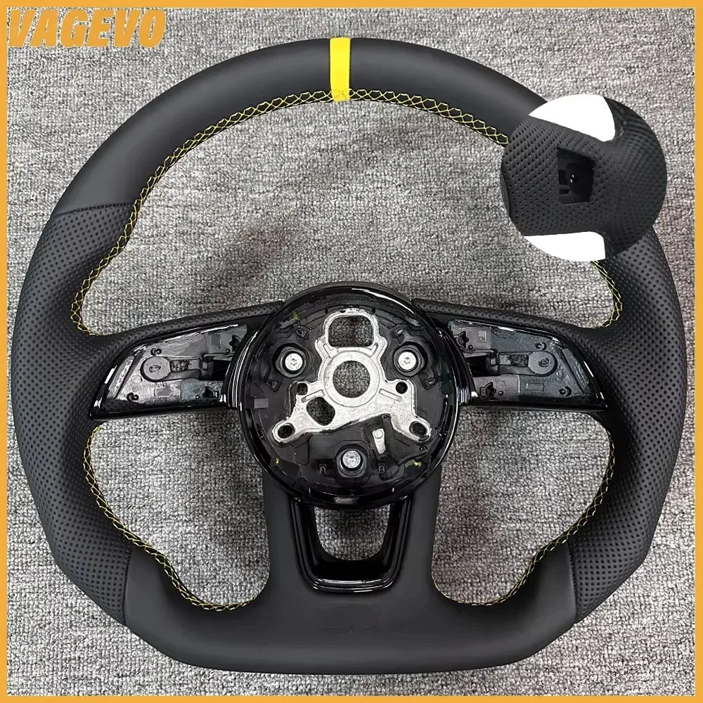 Für A4 S4 B9 A3 S3 8V RS4 RS5 A5 S5 2017-2020 Voll-Leder Sport-Styling Flachboden-Autolenkrad