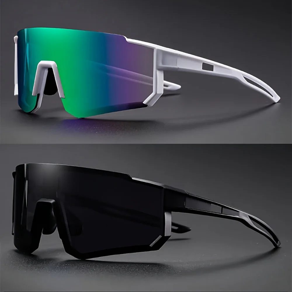 Übergroße Herren-Radsportbrille Fahrrad-Sonnenbrille Winddichte Brille mit Gläsern für Straßenfahrten