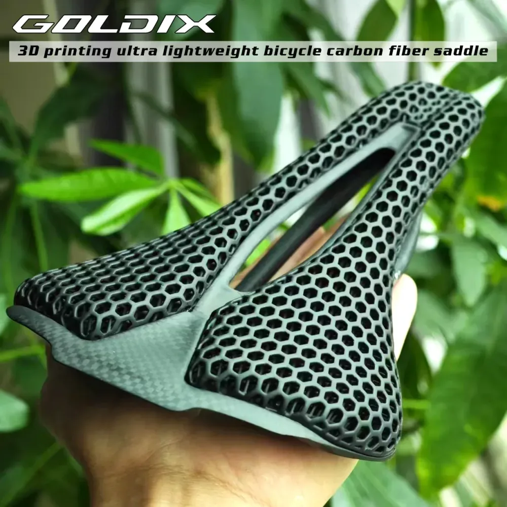 GOLDIX 3D Druck Fahrrad Carbon Sattel Ultra Licht Autobahn MTB Racing Sattel Fahrrad Kissen Fahrrad Sitz Zubehör