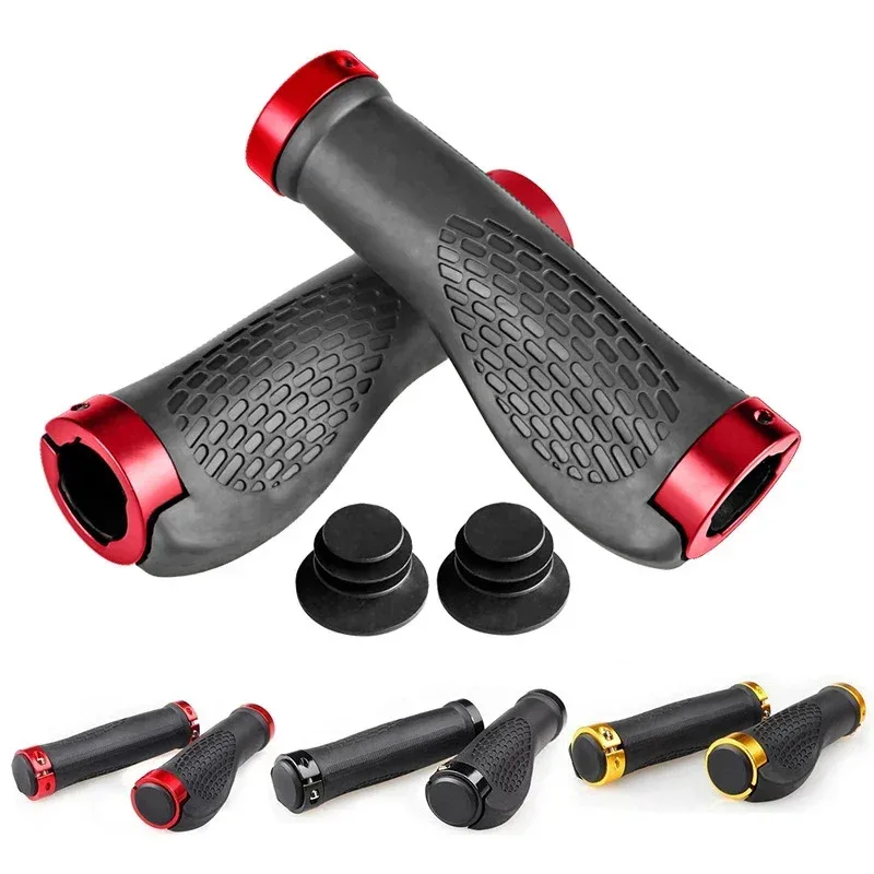 Fahrradlenkergriffe, rutschfest, rutschfest, doppelt verriegelbar, Gummi, ergonomisch, für Mountainbike, MTB, Fahrradteile, Fahrradgriffe, Schwarz, Gold, Blau