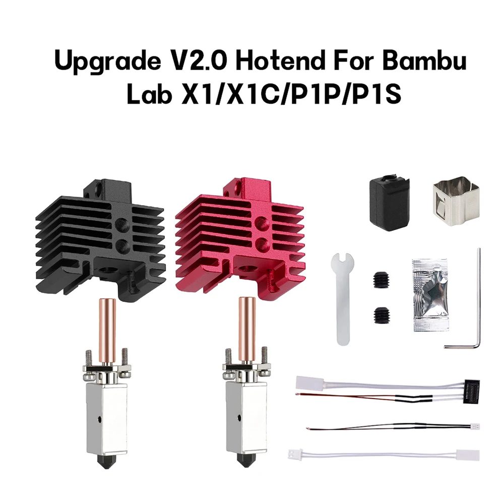 Für Bambu Lab Hotend Upgrade TZ 2.0 Version Gehärtete Düse Bambulab Bi Metal Fit Bambulabs X1 X1C P1P P1S Hotend P1P Thermistor