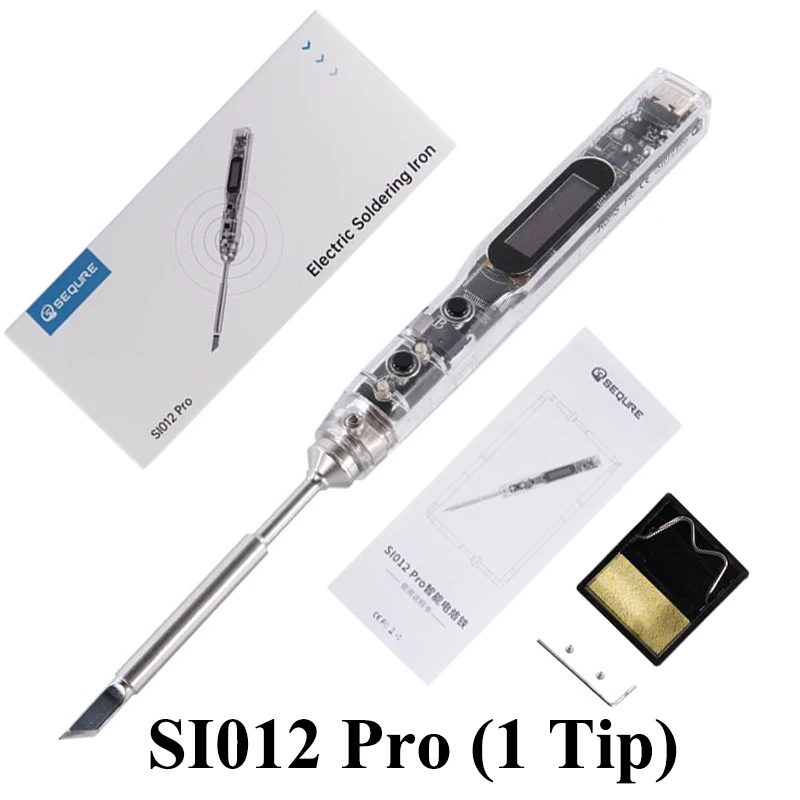 SEQURE SI012 Pro mit 1-Spitzen-Set, hochwertiger USB-C-Lötkolben mit sofortiger Wärme ? geeignet für T12 | TS Tips unterstützt PD3.0