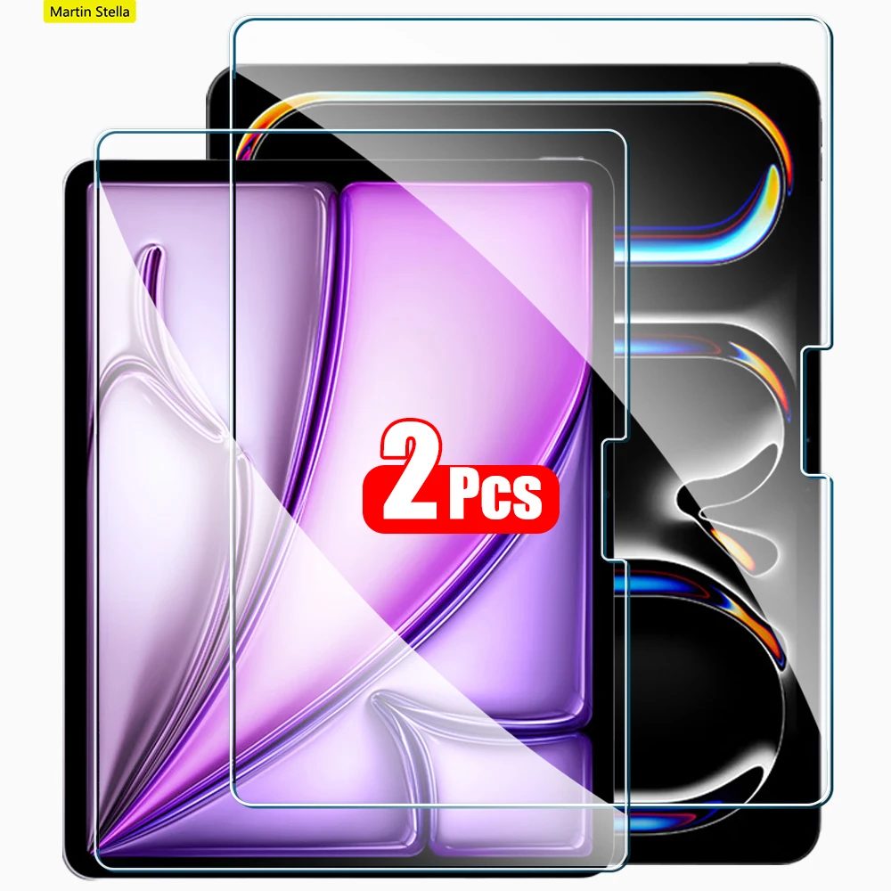 2 Stück Gehärtetes Glas Displayschutzfolie für iPad Pro Air 13 11 2024 M4 M2 Air 5 4 Pro 12.9 11 M3 M5 2025 2026 Film