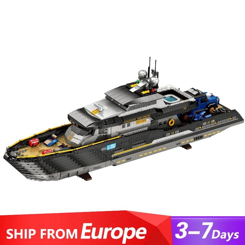 4421Teile MOC Kreative Expert Luxus Yacht Technik Klemmbausteine mit,High-Tech Gian Yacht Schiff Buildings Bausteine Modell,Modellschiff Sammlung Weihnachten Geschenk für Erwachsene