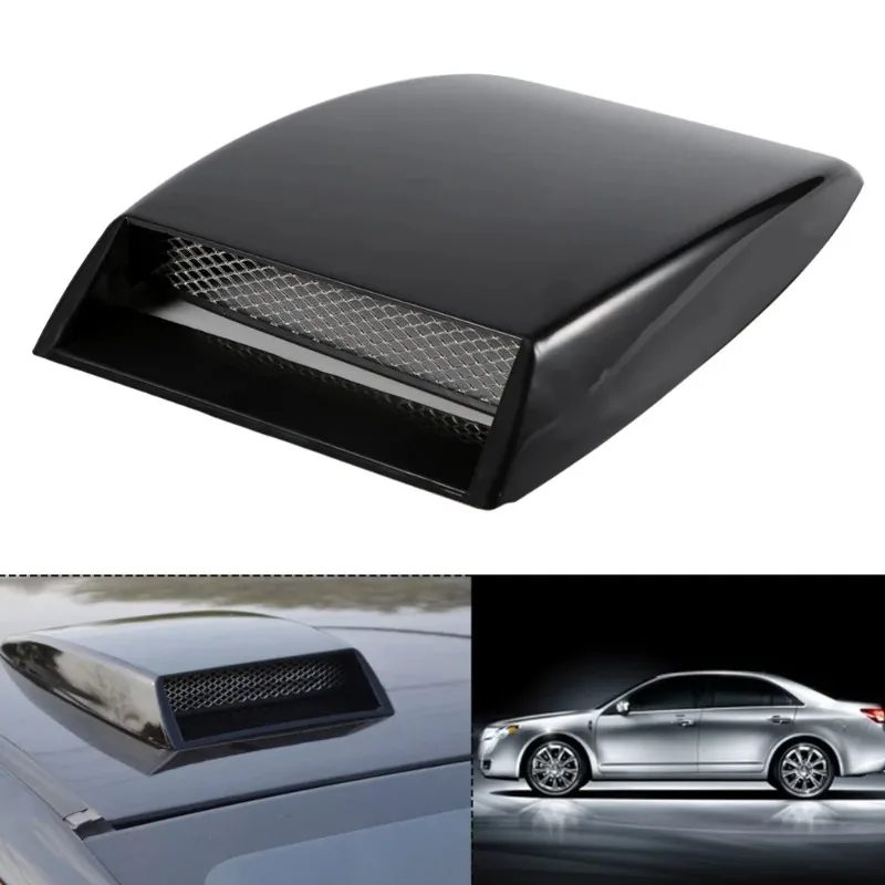 Universal Auto Dekorative Air Flow Intake Scoop ABS Grille Mesh Motorhaube Vent Abdeckung Haube Aufkleber Auto Styling Schwarz Universal