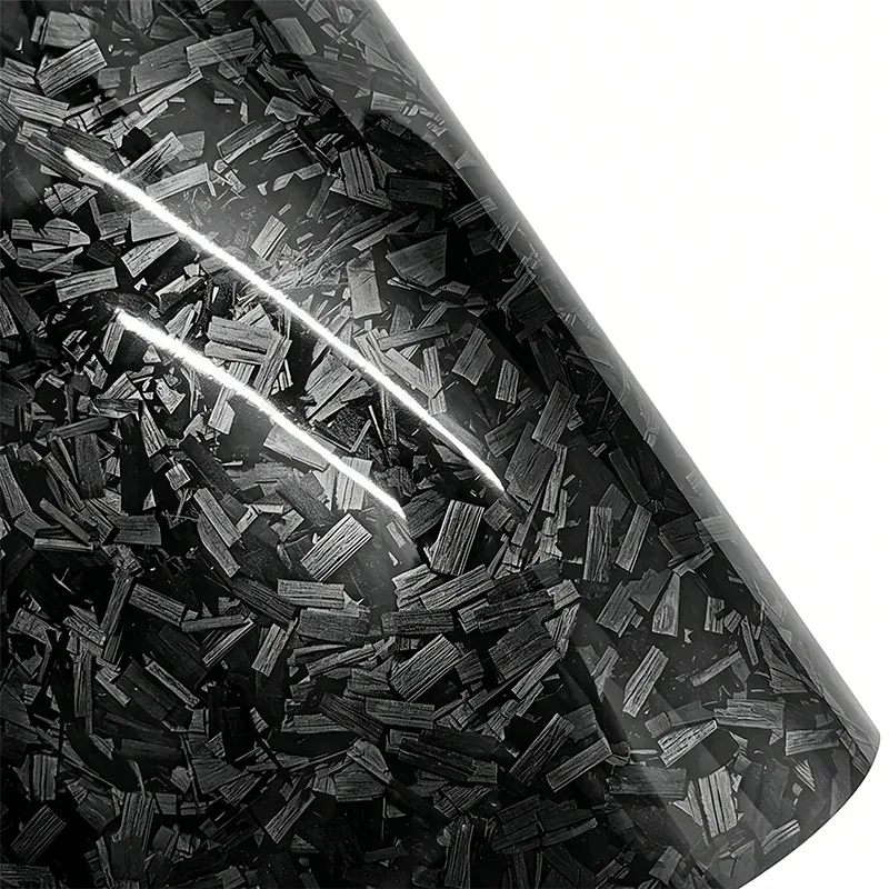 PET Geschmiedete Carbonfaser-Vinylfolie Selbstklebende Wasserdichte Autoaufkleber für Auto- und Motorraddekoration