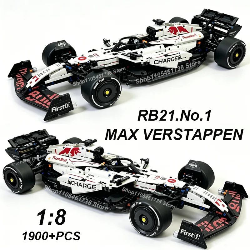 NEUER MK6025 Technischer Klassiker Performance 1900+ Teile RB21 Weißer Sportwagen Bausteine MOC DIY Montage-Modellbausatz Jungen Spielzeug Geschenk