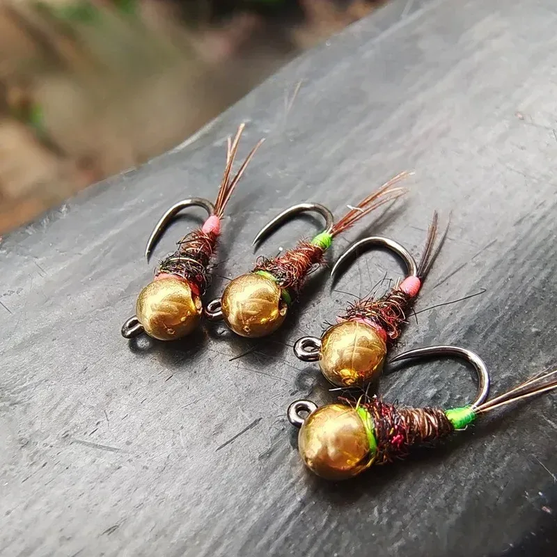 1 Stück Neuer Sinkender Wolframkopf-Nymphen-Fliegenfischerköder Jighead-Nymphen-Fliegen-Set Realistische Insektenköder Angelköder-Zubehör