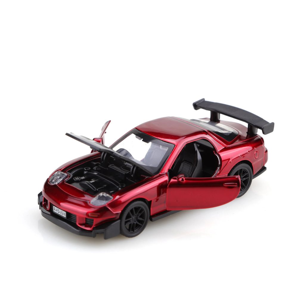 (Wellpappkarton) Modellauto im Maßstab 1:36, Mazda R FD Style, leistungsstarke Federfunktion, Metallguss, Jungenspielzeug, das beste Geschenk.